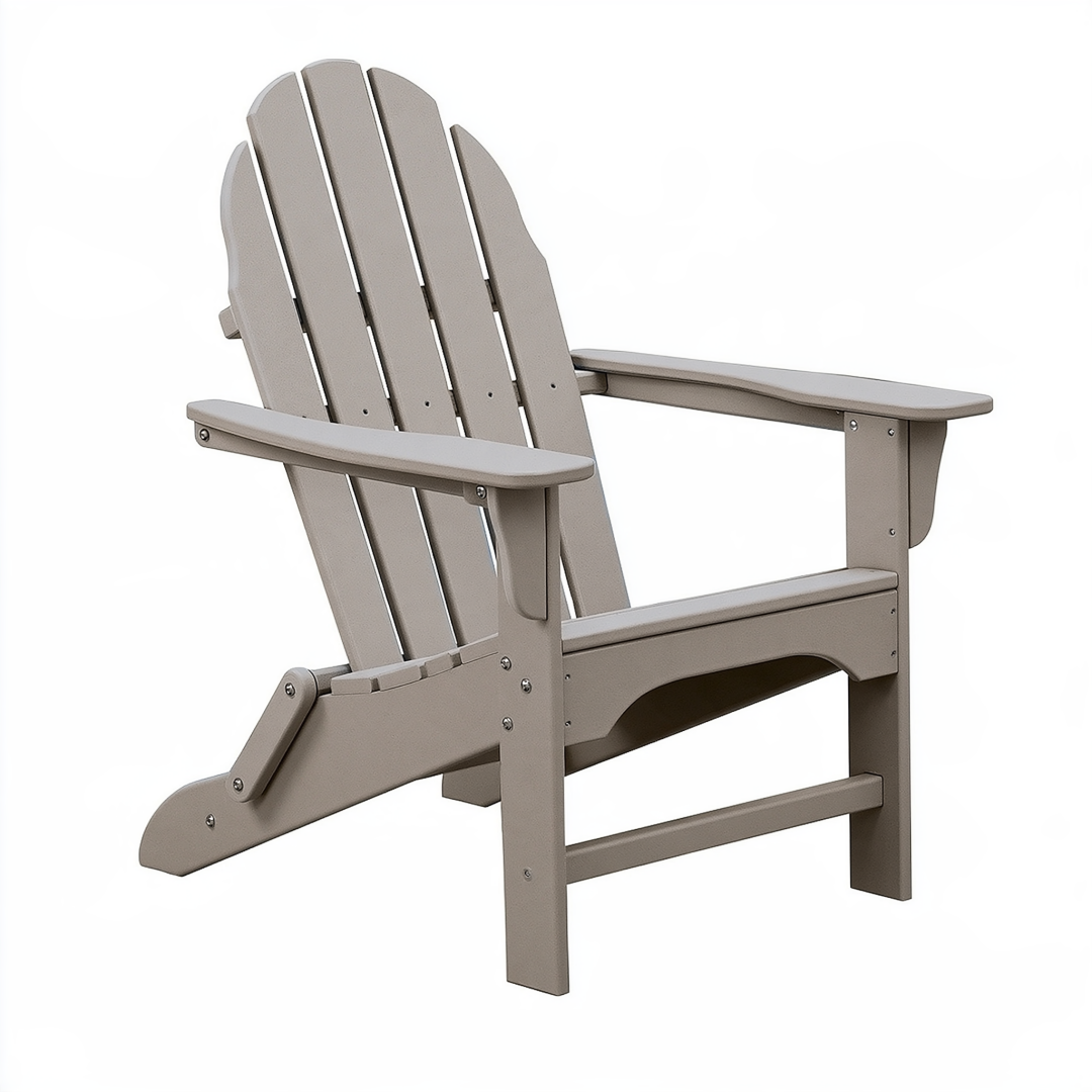Fauteuil de jardin Adirondack 83 x 80 x 98 cm en plastique taupe inclinable