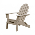 Fauteuil Adirondack de jardin 80 x 76 x 92 cm en plastique HDPE beige avec dossier incliné