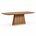 Table de salle à manger 220 x 100 x 75 cm bois brun noyer design contemporain