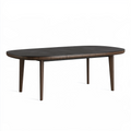 Table à manger ovale 200 x 100 cm en bois noir et brun style contemporain