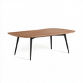 Table de salle à manger 160 x 90 x 75 cm en bois marron et métal noir style moderne